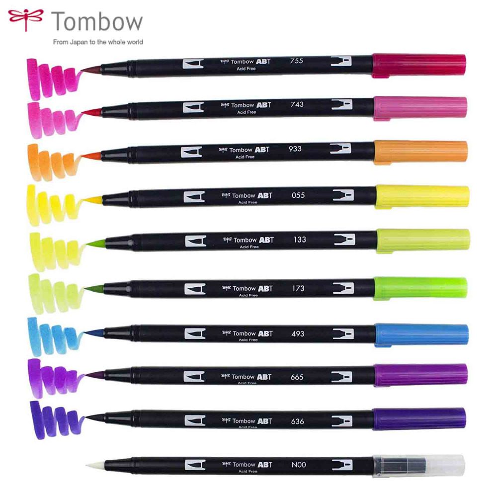 Rotuladores Tombow Dual Brush Caja de 6 Colores Suaves - Lettering