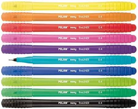 MILAN Estuche 10 Rotuladores Punta fina Sway Fineliner, 6140410 - Imagen 2